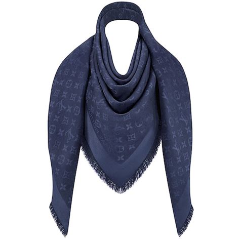 louis vuitton monogram shawl night blue|Louis Vuitton pashmina.